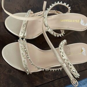 True Religion Cream Studded Sandals Slip-On